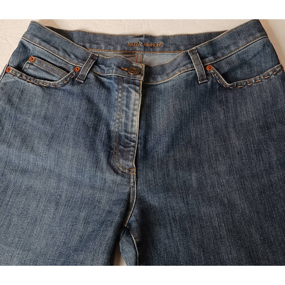 90s Y2K VINTAGE PIAZZA SEMPIONE Jeans 10 31x31.5 Straight Wide‎ Leg Mid Rise - Picture 4 of 10